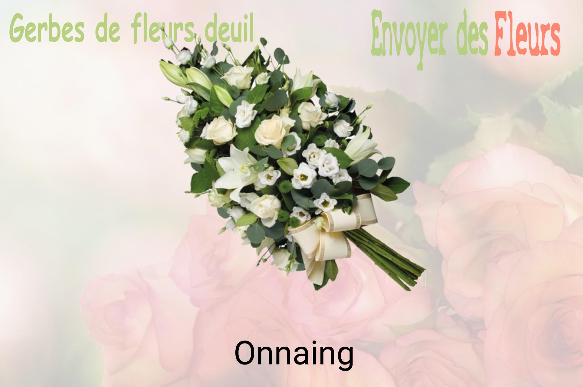 Gerbe de fleurs de deuil livrée à Onnaing